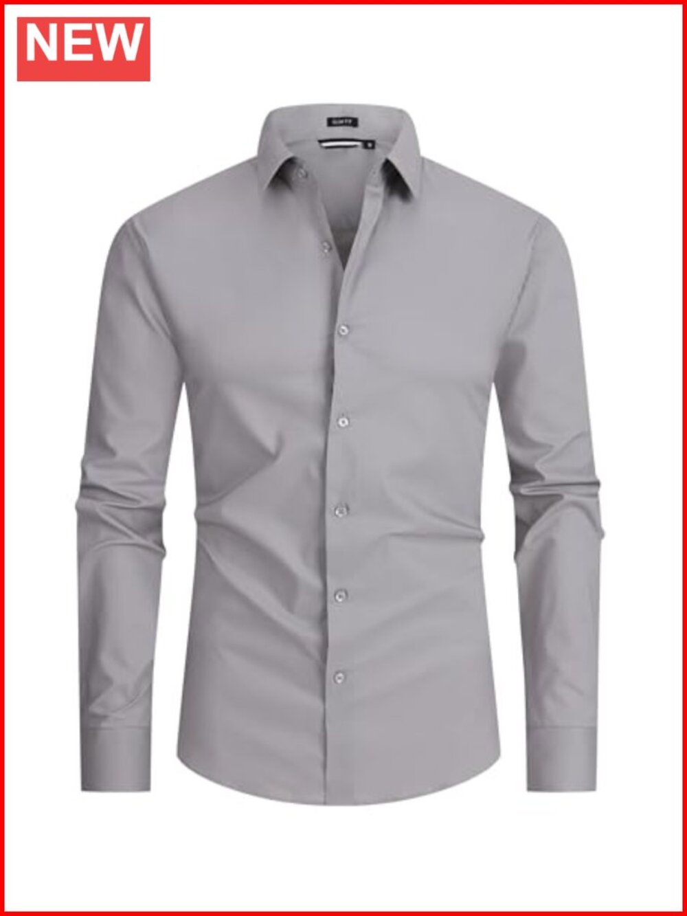 Mens Slim Fit Dress Shirt Cotton Stretch Long Sleeve Button Down Easy Care